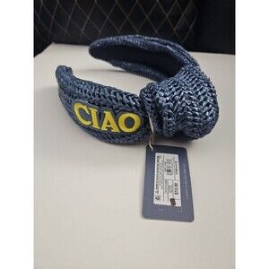 Universal Thread Ciao Raffia Top Knot Blue Fabric Headband - NWT